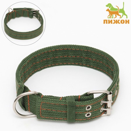 The collar is four-layer, 64 x 4 cm, Osh 50-58 cm, polyester, green