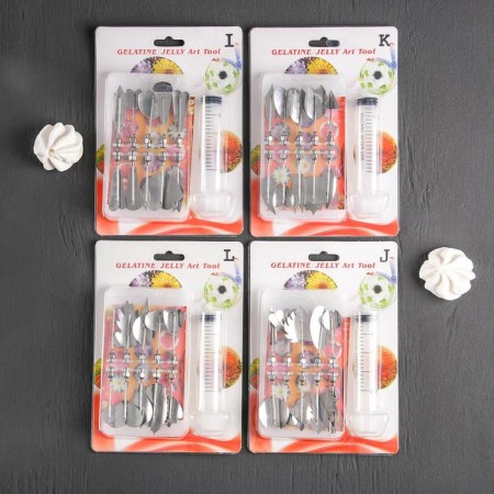 A set of forms for modeling confectionery jewelry, syringe, 10 nozzles, mix-5