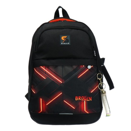 Youth backpack, 40 x 28 x 18 cm, ergonomic back, Stavia "Broken", black-2