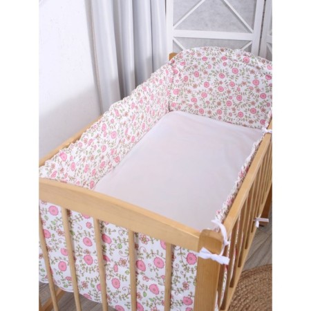 A set of sides in a crib without a canopy (bunny on-1