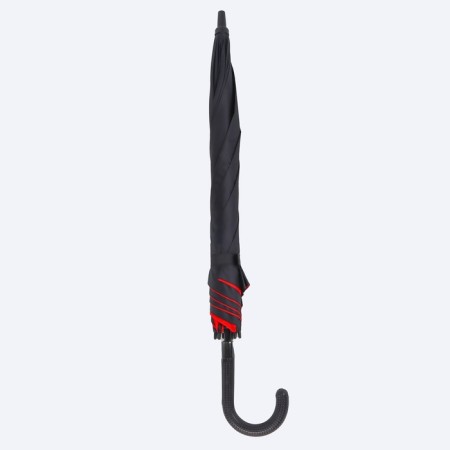 Umbrella - semi -automatic cane "plain", eponge, two -layer, 8 spokes, r = 51 cm, black/red color-7