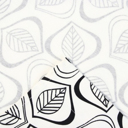 A set of curtains for the kitchen Ethel Leaves 149x180 cm - 2 pcs, grabbing - 2 pcs, 100% HL-3