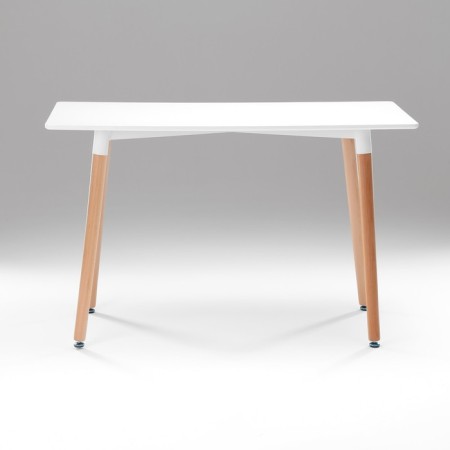 Table on wooden legs Hy-T04, white, size 120x60x74 cm-2