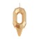 Candle in the cake "Geometry", number 0, gold metallic, 6.3 cm