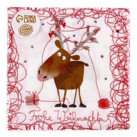 Paper napkins "New Year's deer", 33x33 cm, set 20 pcs.-3