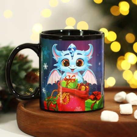 Homeleon mug of ceramic "Your best gift", 350 ml, black color-6