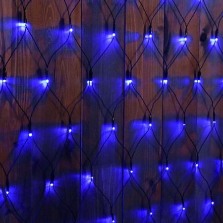 Garland "Network" 2 × 1.5 m, IP44, UMS, dark thread, 192 LED, glow blue, 220 V-1
