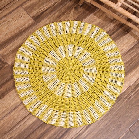 Wicker rug round 80 cm-1