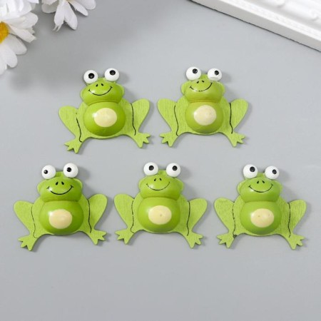 Decor for creativity wood "frog" set of 5 pcs 3.4x3 cm-2
