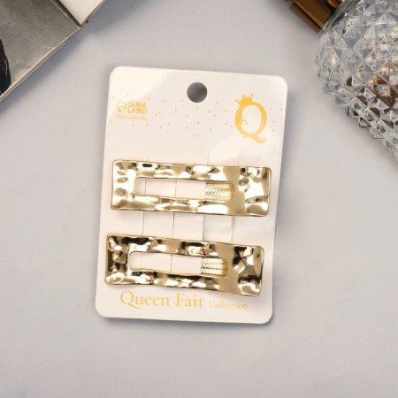 Liberty hair clip (set 2 pcs) is a straight wave, 6.5 cm, gold-2
