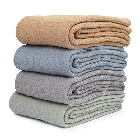 Bilateral veil of muslin color Essential ocher, size 180x250 cm-7