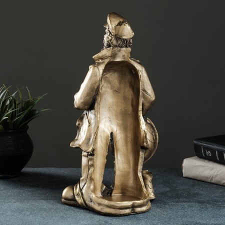 Standing for the bottle "Captain with the Globe" 35x22x18 cm, bronze with gilding-3
