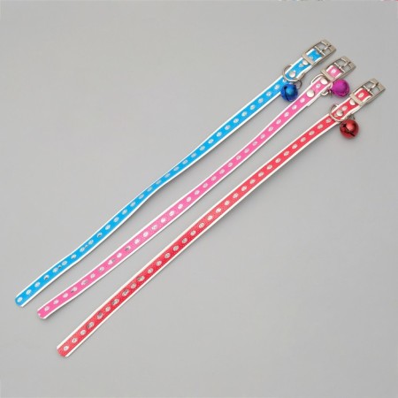 A collar of artificial leather with sparkles, 32 x 1 cm, mix of flowers-4