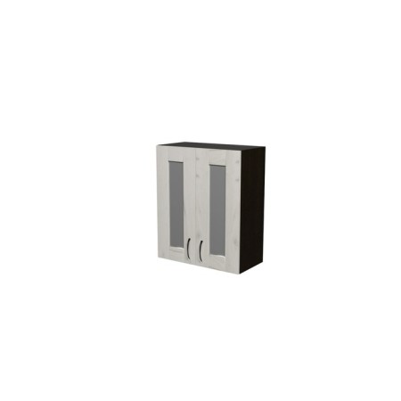 Cabinet of hinged 2 windows, 60x30x72 cm, wenge, wind oak Gray