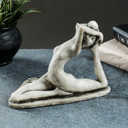 Figure "Frog Yogi on Twine" 16x21x11sm, Gray Stone-1