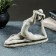 Figure "Frog Yogi on Twine" 16x21x11sm, Gray Stone