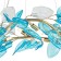 Suspended Indigo lamp, 11043/6p blue. 6x20W, G9, 600x600x225/1500 mm