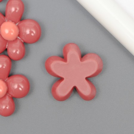 Decor for creativity plastic "Pink flower with light pink" 2.8x3x1 cm-1
