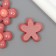 Decor for creativity plastic "Pink flower with light pink" 2.8x3x1 cm