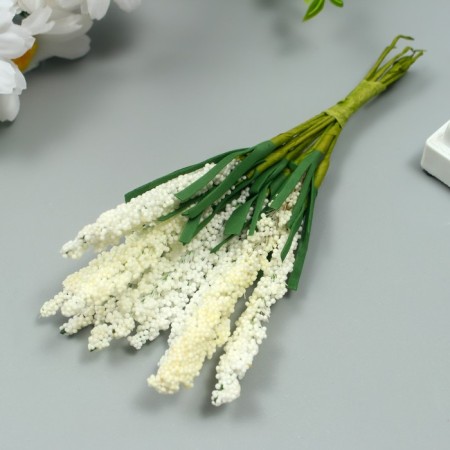 Decor for creativity "Ivan Tea" 1 bouquet = 10 cream flowers 1.5x14 cm