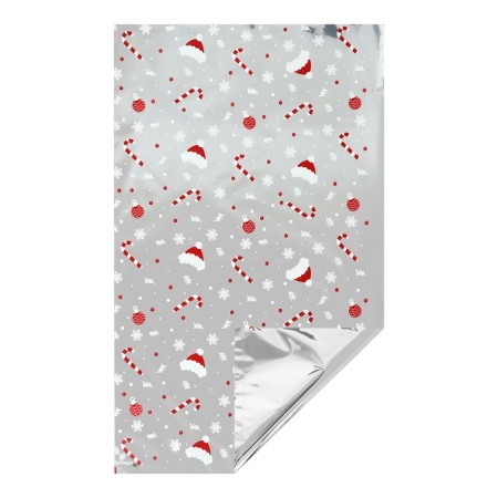 Gift package Happy New Year+candies 25 x 40 cm, colored metallized pattern mix-2