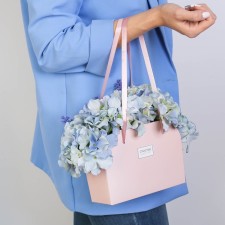 Flower box is folding, pink “Happiness is waiting for you”, 17 × 13 × 7 cm