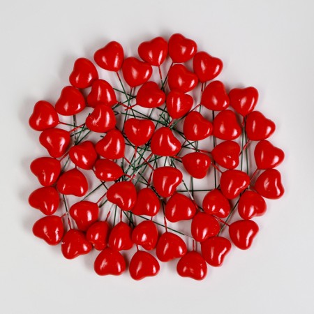 STETER "Heart" red, 3x1.5x2cm / set 50pcs-3