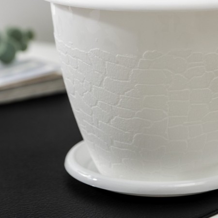 Pot with the Podon "Rosalia", 800 ml, white color-2