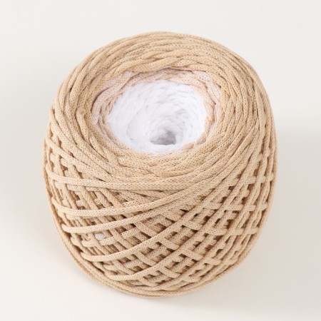 Cotton cord 3 mm 220m/240 ± 5 g gradient "Summer" (cookies/white)