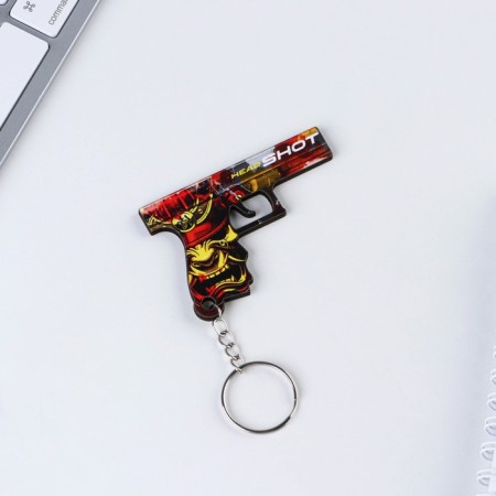 Key keychain wooden "Pistol", 6.7 x 4.6 cm-2