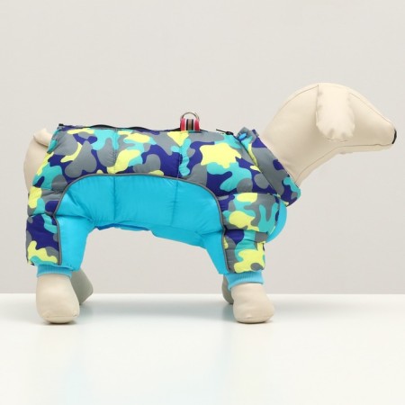 The jumpsuit printed with the lock on the back, size 18 (DS 31, OG 46, Osh 38 cm), blue-1