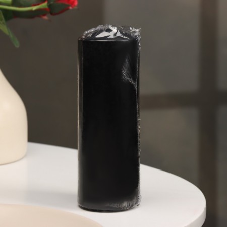 Candle - cylinder, 5x15 cm, black lacquered, 14 hours-2