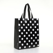 Household bag without fastening, black/white color