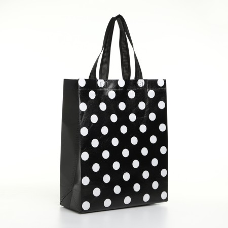 Household bag without fastening, black/white color