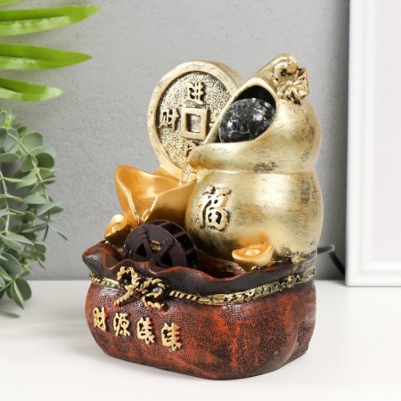 The desktop fountain from the network "Chinese wealth coin" 11x14x20 cm-2