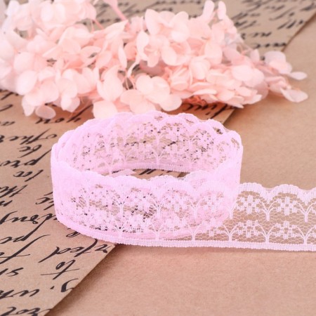 Capricon lace, 23 mm × 10 ± 1 m, pink color No. 28-2