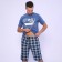 Male pajamas (T-shirt/shorts), gray-blue color, size 56