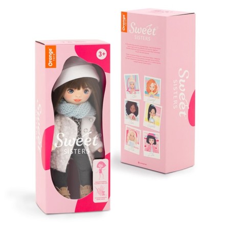 Sophie soft doll "in a white fur coat", 32 cm-1
