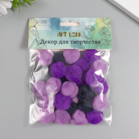 Decor for creativity "Pomponchiki. Lilac fog" d = 2.5 cm set 30 pcs-2