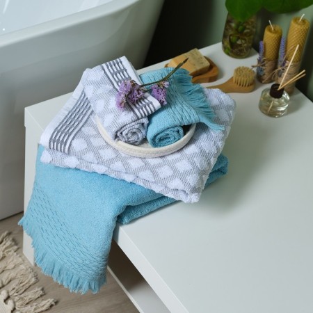 Trick Lovelife towel "Amore" 50x90 cm, blue, 100% cotton, 450 g/m2-6