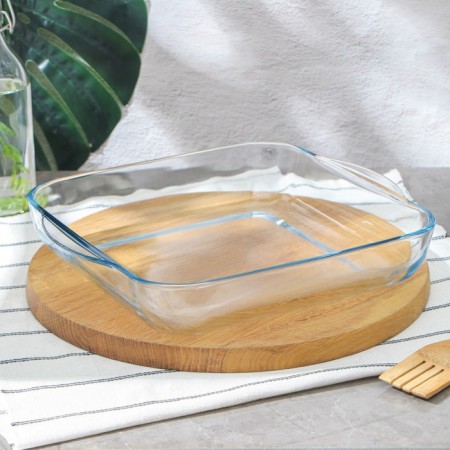 Square tray of heat -resistant baking glass Borcam, 3.2 l, 28 × 28 cm