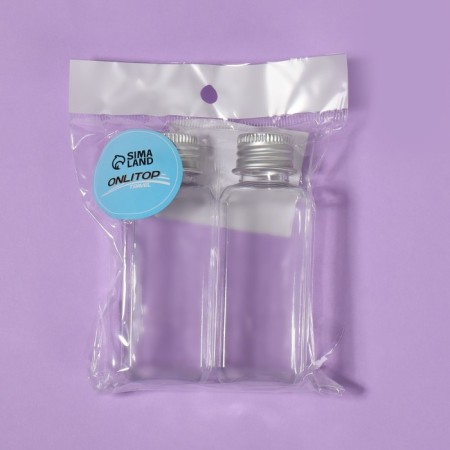 Storage set, 2 bottles of 50 ml, 9 × 3 cm, silver/transparent color-8