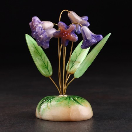 Souvenir "Flowers Bells", 5 flowers, purple, selenite-1
