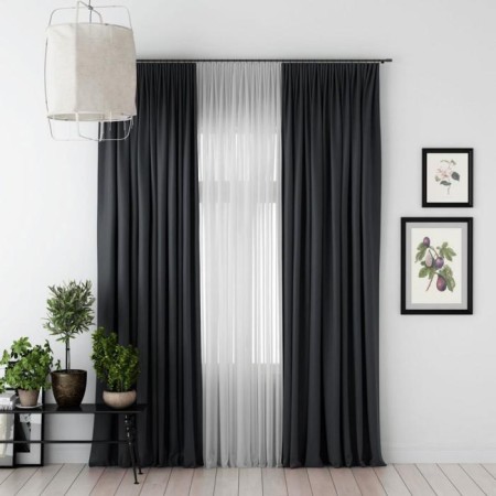 A set of curtains with Blackout boards, size 2x170x270 cm, black color