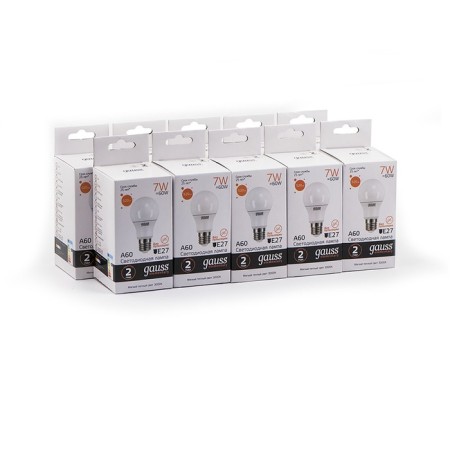 LED LED ELEMENTARY 7W A60 GRUSHED 3000K TEP. Bel. E27 520lm Gauss 23217A-4