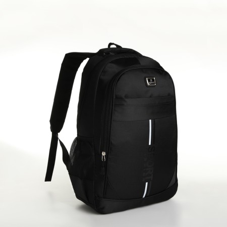 Youth backpack with a zipper, 4 pockets, black color-2