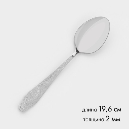 Tablespoon "Dubrava", h = 19.6 cm, thickness 2 mm, silver color