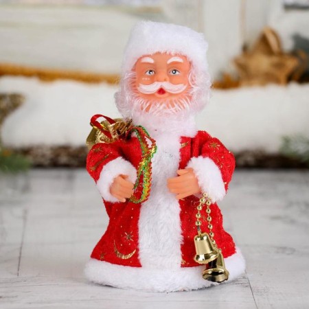 Santa Claus "Red fur coat, with a bell" moves, 17.5 cm