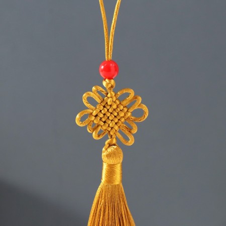 Suspension textiles, plastic "Knot of happiness and infinity" gold 8.5 cm-1