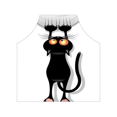 Apron kitchen with a photo print "Cat School", adjustable, size OS-2